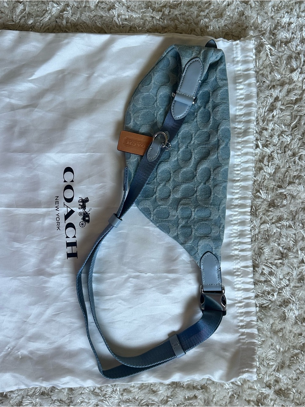 NEW Denim Blue Coach Belt Bag - Picture 4 of 5